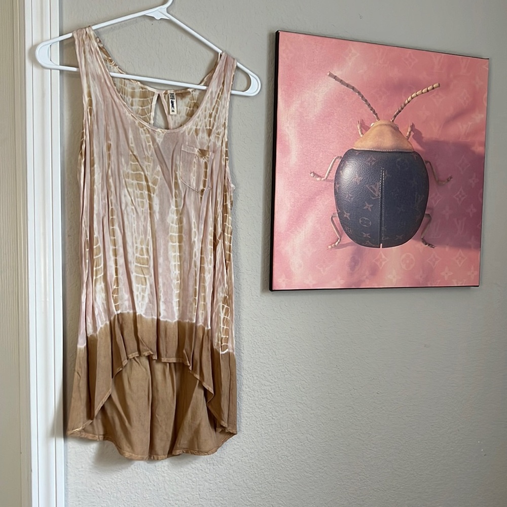 Japna tie dye tank. Brown Pink and tan. Like brand new. Size M